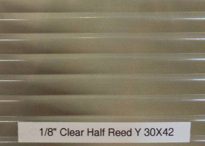 Clear Half Reed decorative glass pattern
